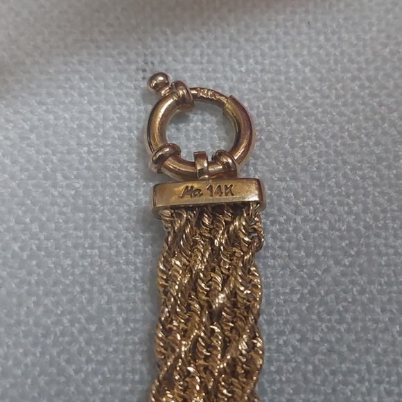 14K Rope Diamond Bracelet - Picture 4 of 5